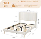 Bed Frame with Adjustable Headboard Velvet Upholstered Platform