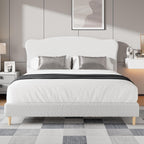 Bed Frame with Adjustable Headboard Velvet Upholstered Platform