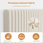 Bed Frame with Adjustable Headboard Velvet Upholstered Platform