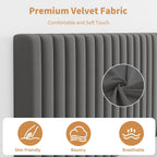 Bed Frame with Adjustable Headboard Velvet Upholstered Platform