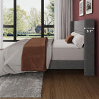 Bed Frame with Adjustable Headboard Velvet Upholstered Platform