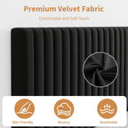 Bed Frame with Adjustable Headboard Velvet Upholstered Platform
