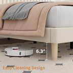Bed Frame with Adjustable Headboard Velvet Upholstered Platform
