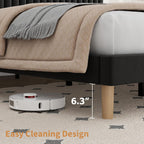 Bed Frame with Adjustable Headboard Velvet Upholstered Platform