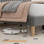 Bed Frame with Adjustable Headboard Velvet Upholstered Platform