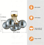 Modern Bubble Ceiling Light Fixture 4-Light Flush Mount