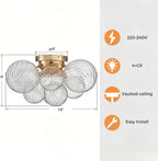 Modern Bubble Ceiling Light Fixture 4-Light Flush Mount