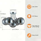 Modern Bubble Ceiling Light Fixture 4-Light Flush Mount