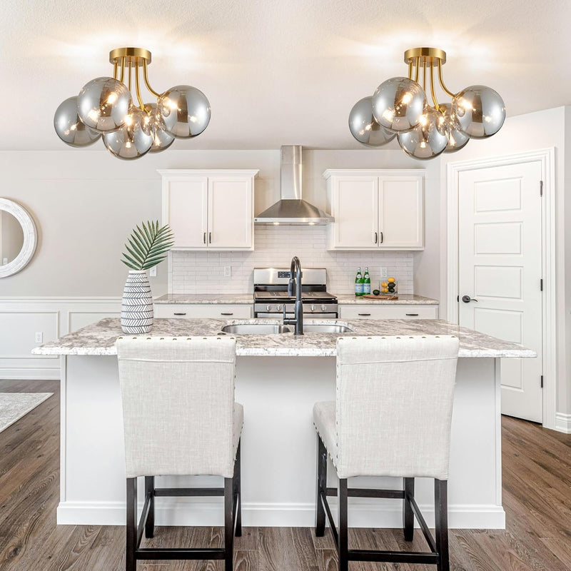 Modern Bubble Ceiling Light Fixture 4-Light Flush Mount