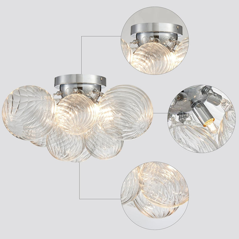 Modern Bubble Ceiling Light Fixture 4-Light Flush Mount