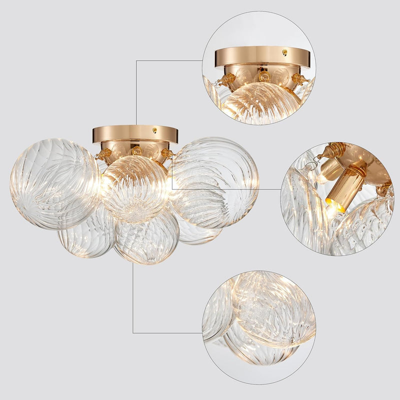 Modern Bubble Ceiling Light Fixture 4-Light Flush Mount