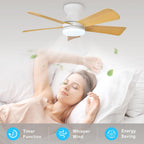 Modern Ceiling Fan with Light: 35-Inch Small Fans