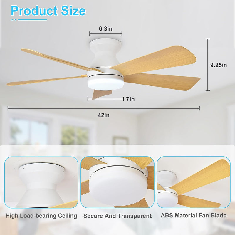 Modern Ceiling Fan with Light: 35-Inch Small Fans