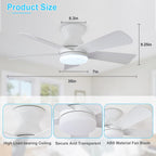Modern Ceiling Fan with Light: 35-Inch Small Fans
