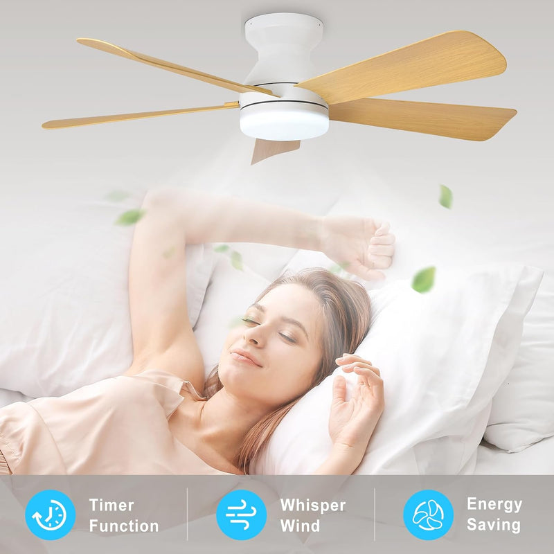 Modern Ceiling Fan with Light: 35-Inch Small Fans