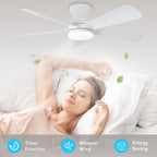 Modern Ceiling Fan with Light: 35-Inch Small Fans