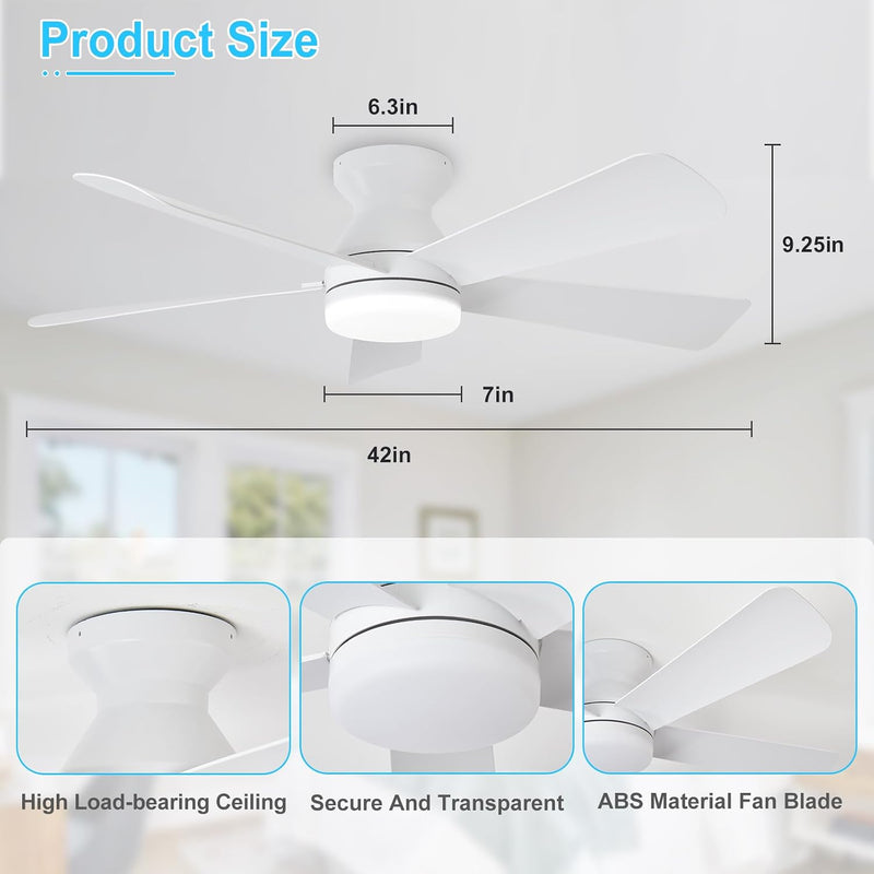 Modern Ceiling Fan with Light: 35-Inch Small Fans