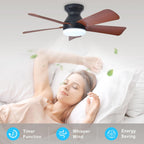 Modern Ceiling Fan with Light: 35-Inch Small Fans