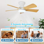 Modern Ceiling Fan with Light: 35-Inch Small Fans