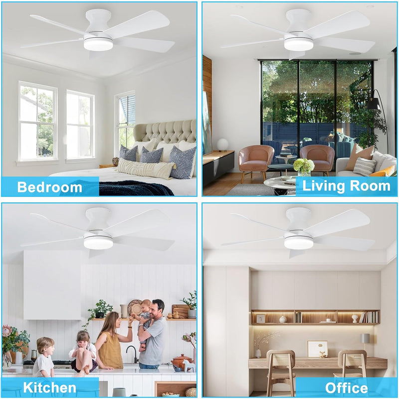 Modern Ceiling Fan with Light: 35-Inch Small Fans