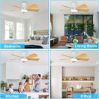 Modern Ceiling Fan with Light: 35-Inch Small Fans