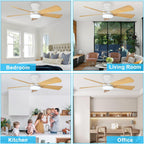 Modern Ceiling Fan with Light: 35-Inch Small Fans