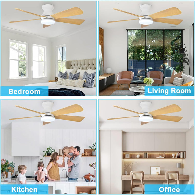 Modern Ceiling Fan with Light: 35-Inch Small Fans