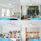Modern Ceiling Fan with Light: 35-Inch Small Fans