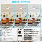 Modern Ceiling Fan with Light: 35-Inch Small Fans