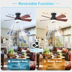 Modern Ceiling Fan with Light: 35-Inch Small Fans