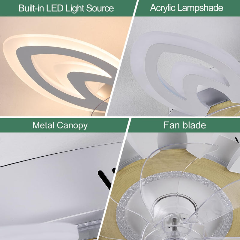 Modern Ceiling Fan with Light and Remote Control