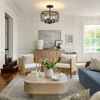 Modern Ceiling Light 4-Light Semi Flush Drum Shade