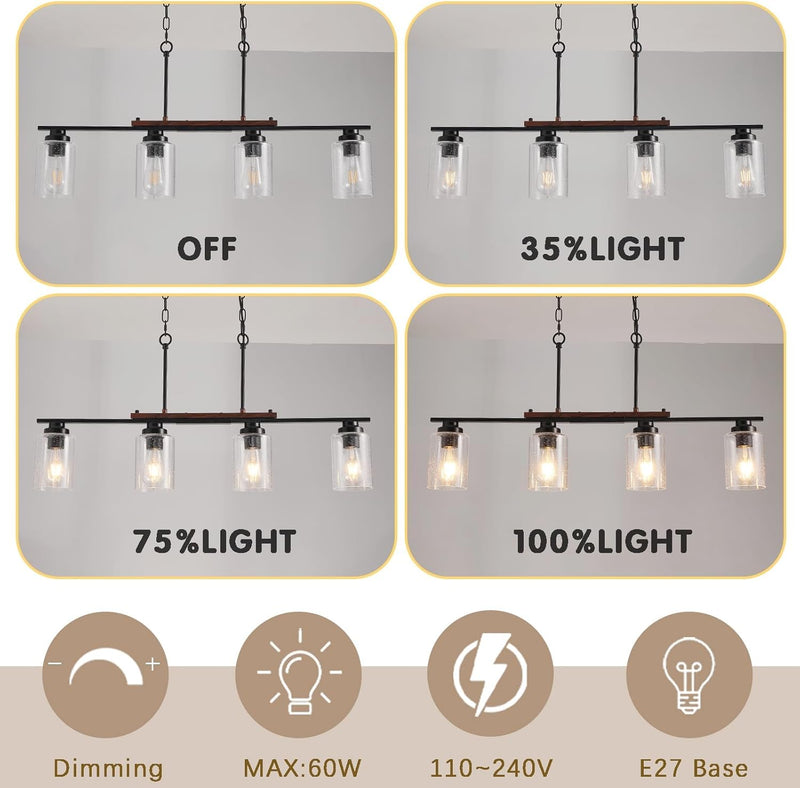 Modern Ceiling Lights E27 Farmhouse Living Room 60W