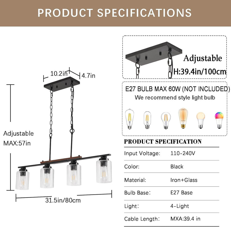 Modern Ceiling Lights E27 Farmhouse Living Room 60W