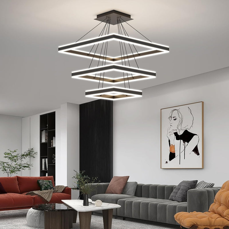 Modern Ceiling Pendant Light 3 Layer Square LED