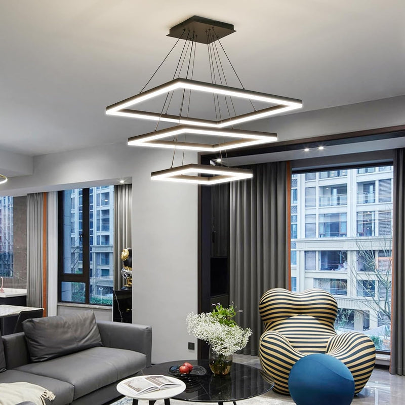 Modern Ceiling Pendant Light 3 Layer Square LED