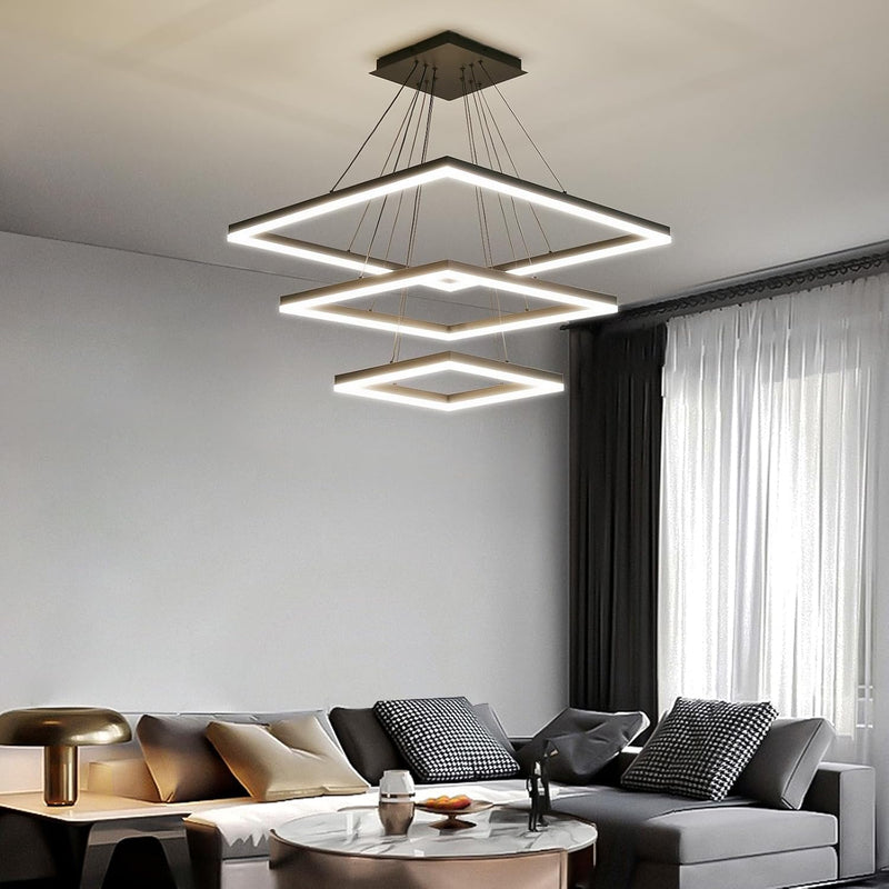 Modern Ceiling Pendant Light 3 Layer Square LED