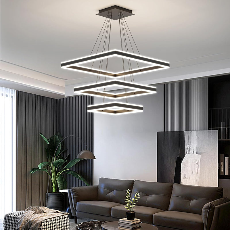 Modern Ceiling Pendant Light 3 Layer Square LED