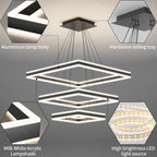 Modern Ceiling Pendant Light 3 Layer Square LED