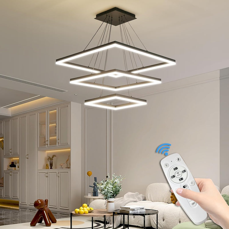 Modern Ceiling Pendant Light 3 Layer Square LED