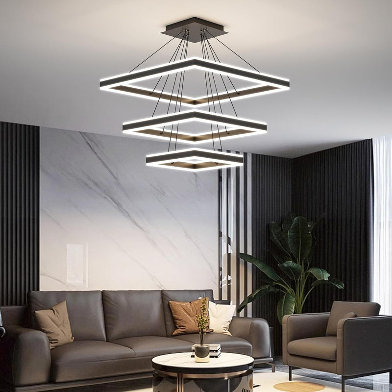 Modern Ceiling Pendant Light 3 Layer Square LED