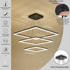 Modern Ceiling Pendant Light 3 Layer Square LED