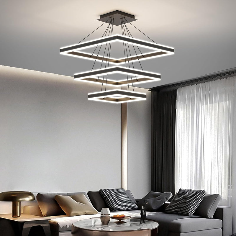 Modern Ceiling Pendant Light 3 Layer Square LED