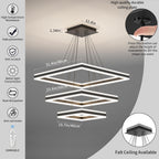 Modern Ceiling Pendant Light 3 Layer Square LED