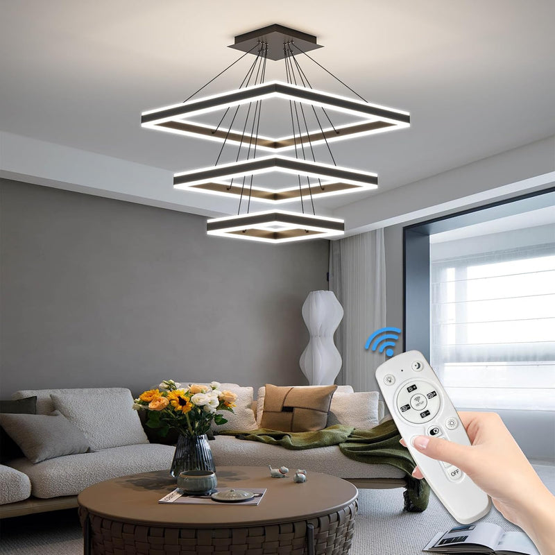 Modern Ceiling Pendant Light 3 Layer Square LED