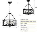 Modern Chandelier 4-Light Farmhouse Rustic Chandeliers