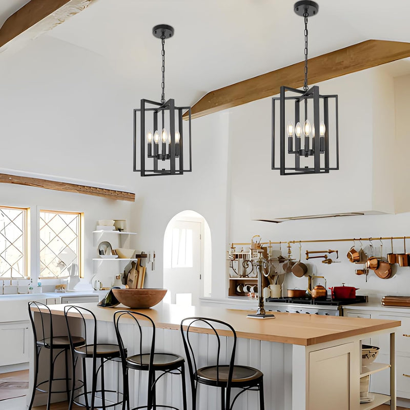 Modern Chandelier 4-Light Farmhouse Rustic Chandeliers