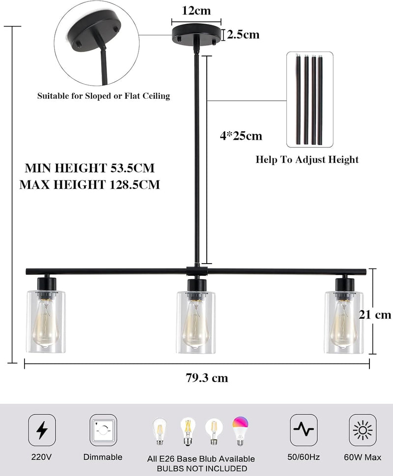 Modern Chandelier Ceiling Lights Living Room 6 Pendant