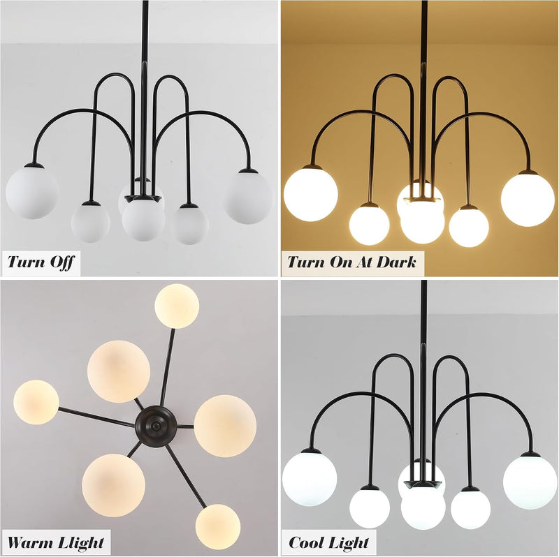 Modern Chandelier Ceiling Lights Living Room 6 Pendant