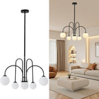 Modern Chandelier Ceiling Lights Living Room 6 Pendant
